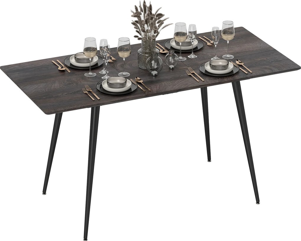 Mesa de Jantar Extensível (CADEIRAS NÃO INCLUIDAS), 160 x 75 x 77 cm, Capacidade Até 8 Pessoas, Cinzento