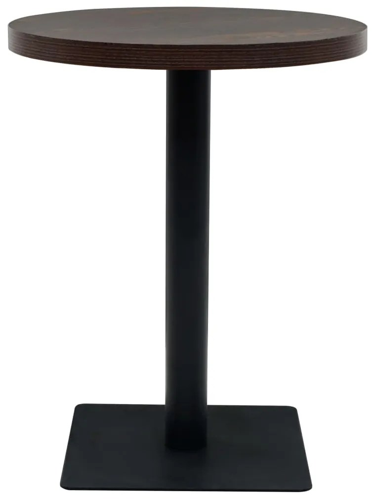 Mesa bistrô em MDF e aço redonda 60x75 cm cinzento escuro