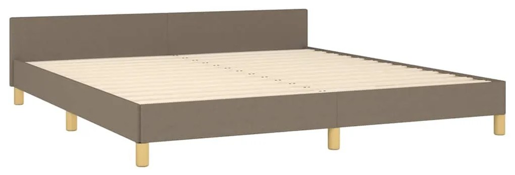 Cama sem colchão 160x200 cm tecido castanho-acinzentado