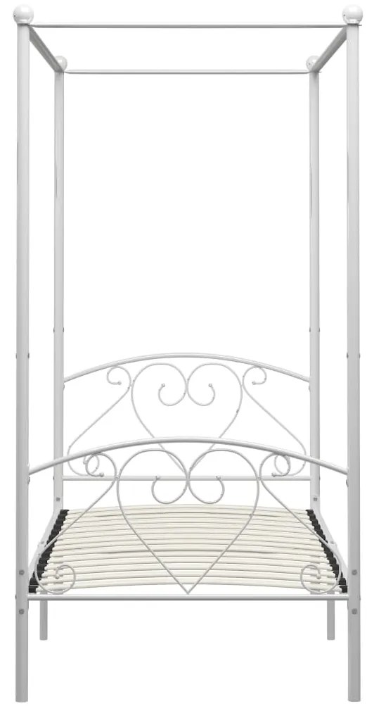 Estrutura de cama com dossel 100x200 cm metal branco
