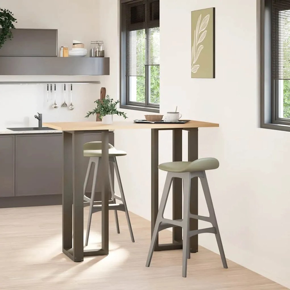 Pés de mesa de bar em forma de T, 2 peças, preto, 40x35x(110-111) cm,