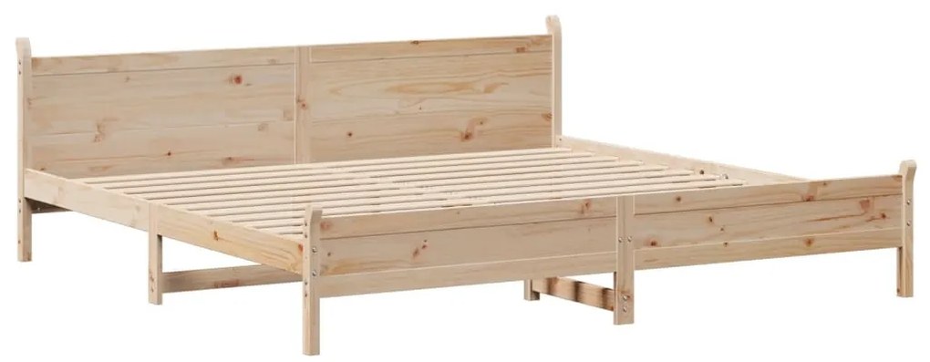 Cama sem colchão 200x200 cm madeira de pinho maciça