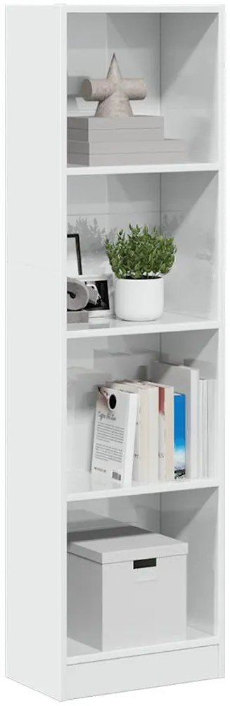 vidaXL Estante 40x24x143 cm derivados de madeira branco brilhante
