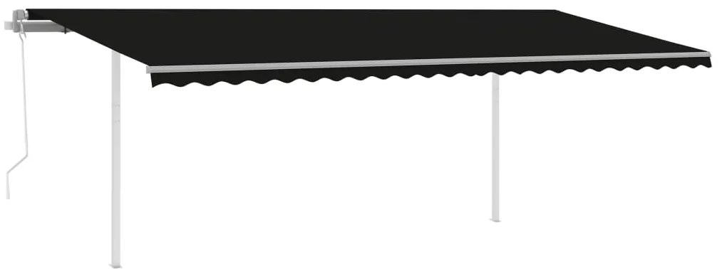 Toldo automático c/ LED e sensor de vento 6x3,5 m antracite