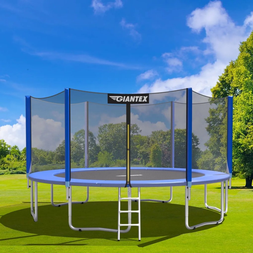 Capa protectora 306 x 306 x 10 cm para Trampolim com Moldura Dobrável Larga 30 cm Azul