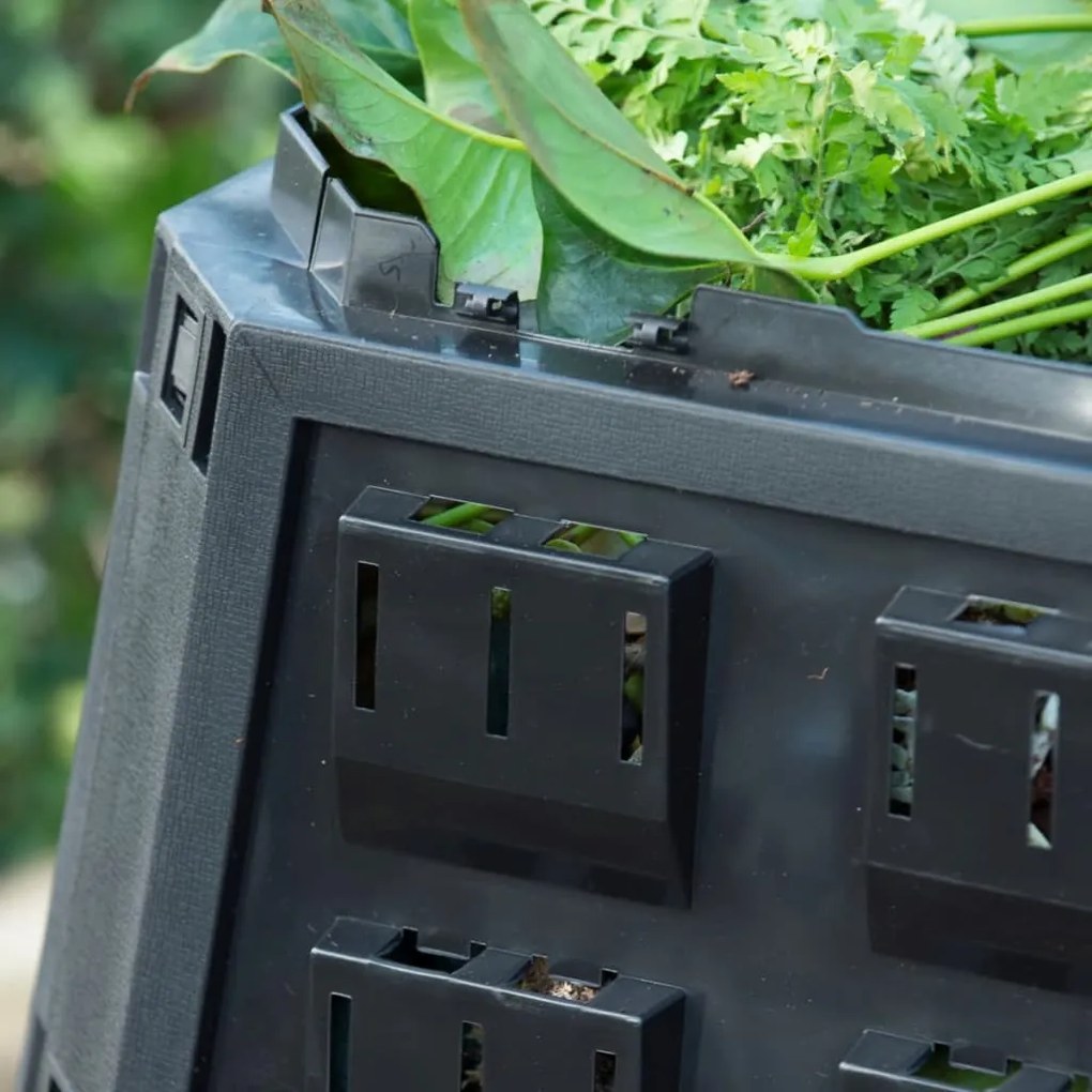 Caixa de compostagem 1200 L preto 6071483