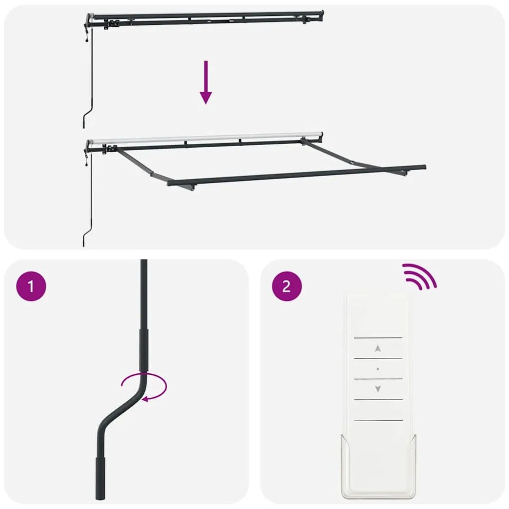 Toldo Retrátil Manual Marrom e Antracite