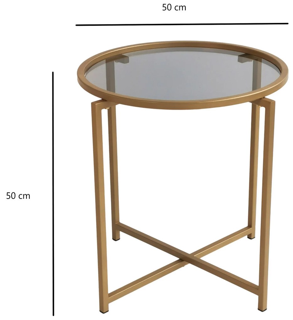 Mesa de Centro S407K – Dourado Fumado – 50x50x50 cm