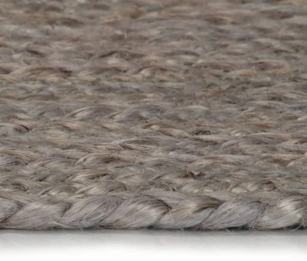 Tapete artesanal em juta redondo 120 cm cinzento