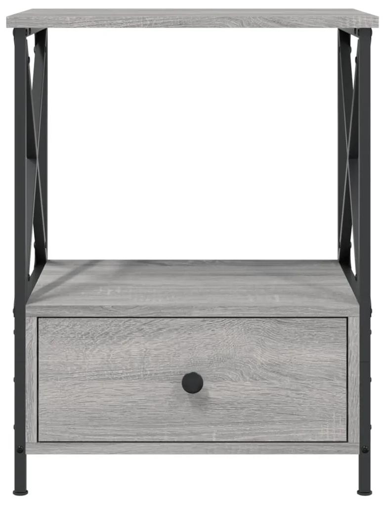 Mesa de cabeceira 50x41x65 cm derivados madeira cinzento sonoma