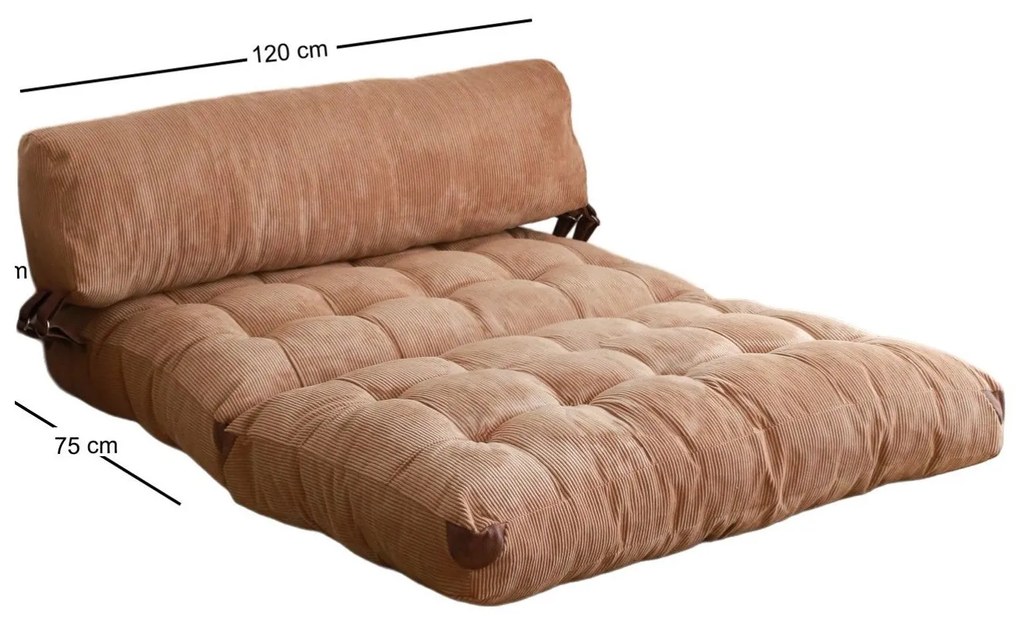 Sofá-Cama 2 Lugares Fold – Camel – 120x79 cm