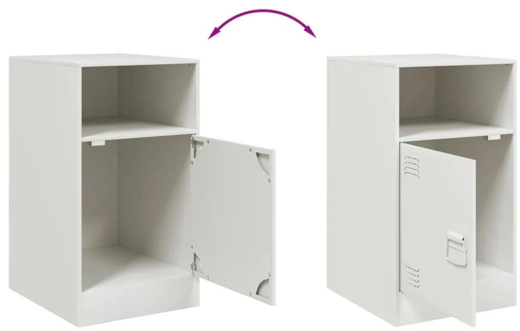 Mesa de cabeceira 34,5x39x62 cm aço branco