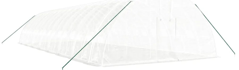 Estufa com estrutura de aço 96 m² 16x6x2,85 m branco