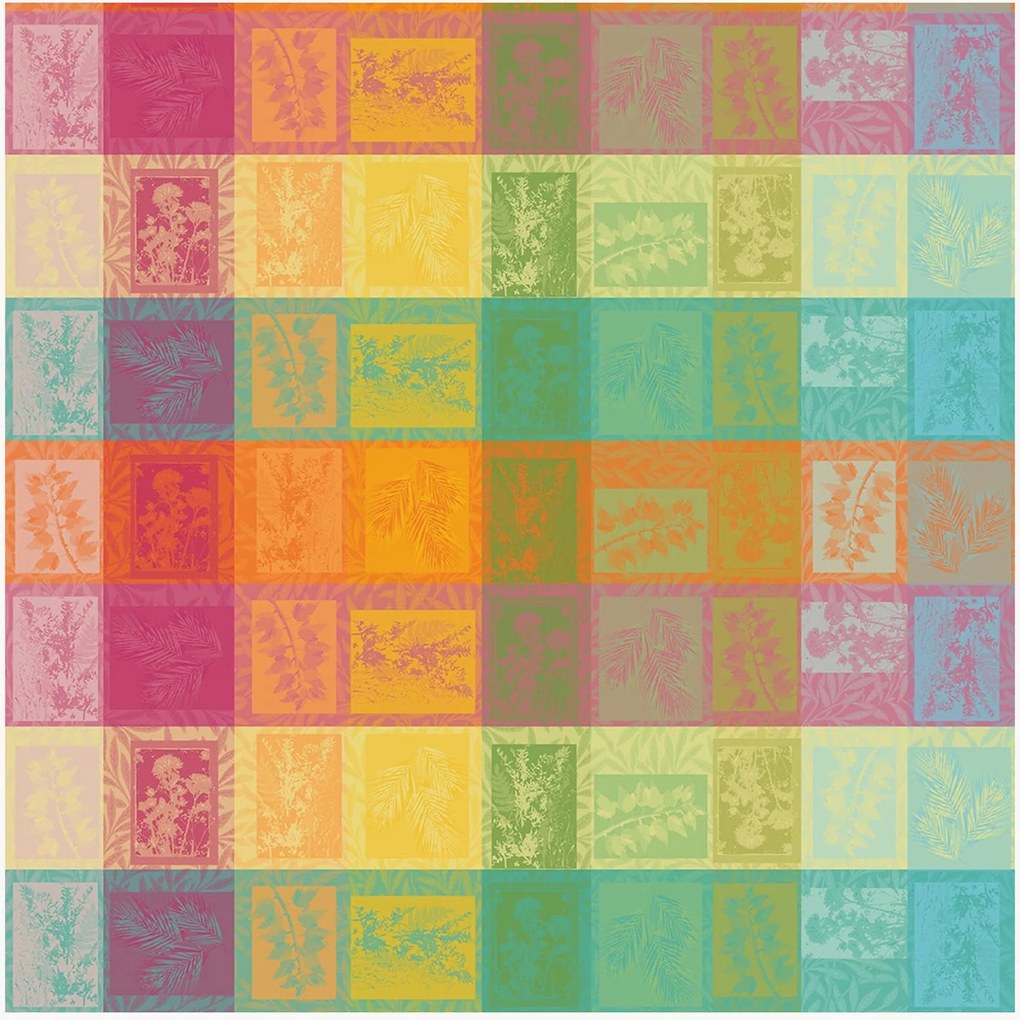 Toalha de mesa redonda em tecido jacquard de algodão Arc En Ciel