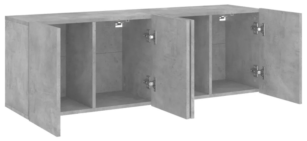 Móveis de parede para TV 2 pcs 60x30x41 cm cinzento cimento