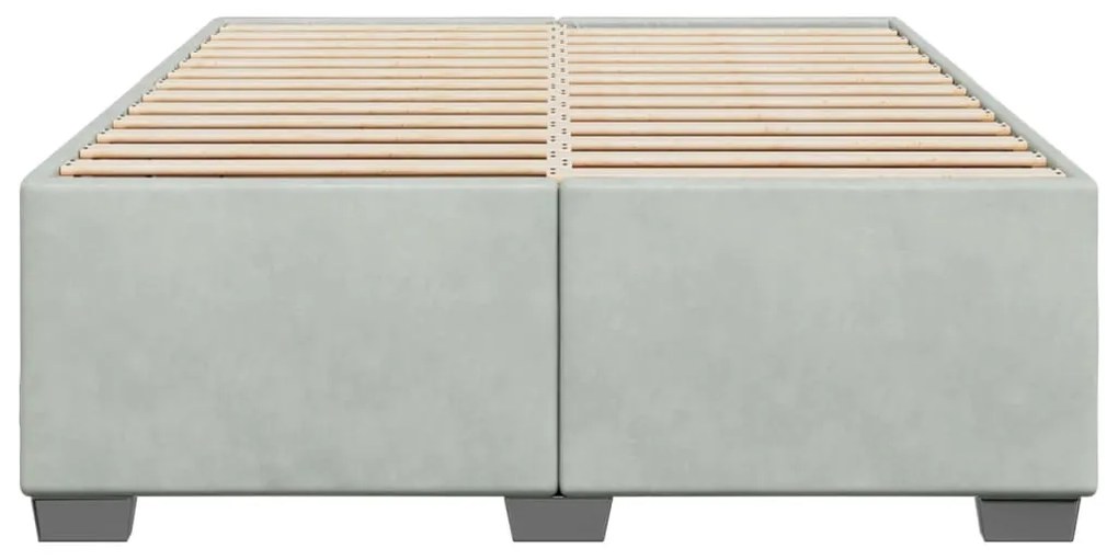 Estrutura de cama sem colchão 160x200 cm veludo cinzento-claro