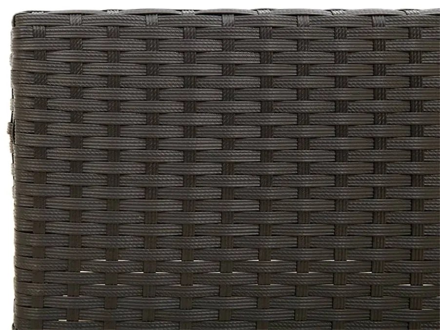 Sofá de jardim em forma de L c/ mesa e almofadões vime PE preto