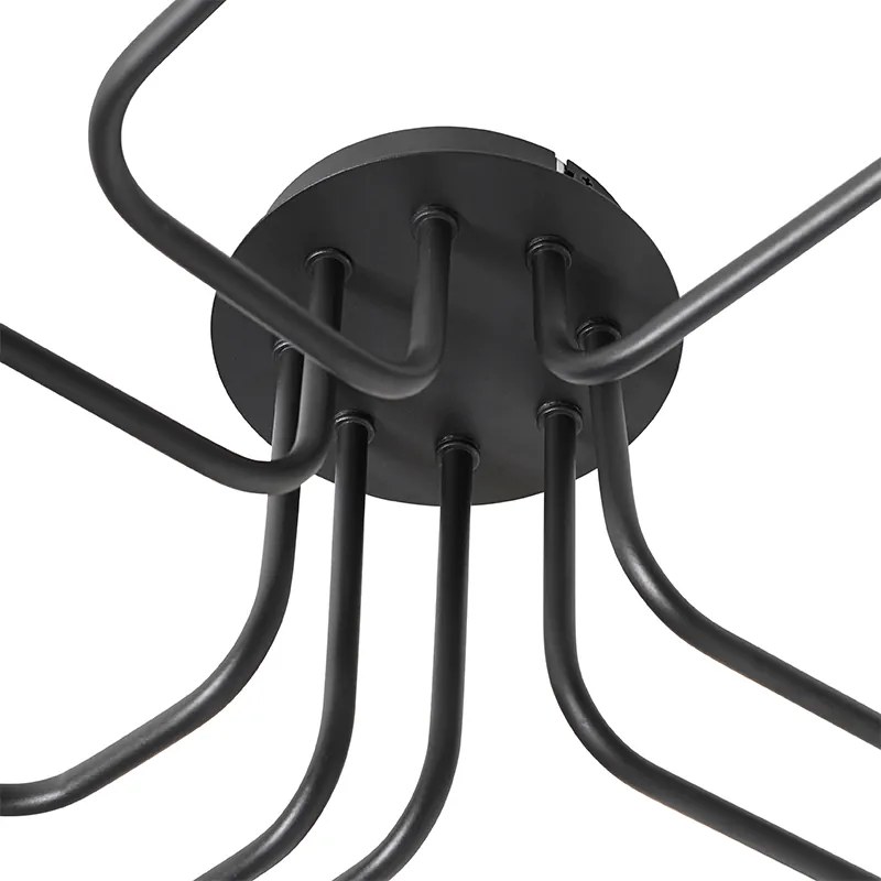Candeeiro de teto design preto 8 luzes - Facile Design