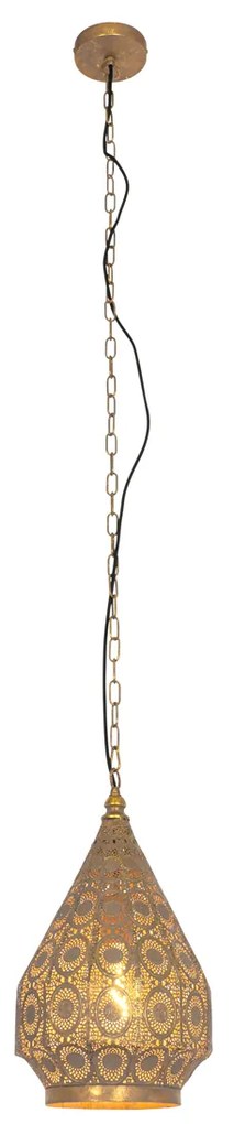 Candeeiro suspenso oriental dourado 26 cm - Mowgli Oriental