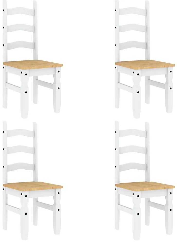 5 pcs conjunto de jantar Panama madeira pinho maciça branco