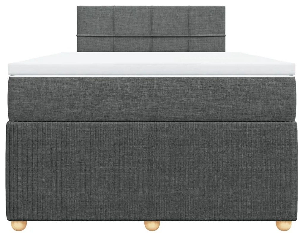 Cama boxspring com colchão 120x190 cm tecido cinzento-escuro