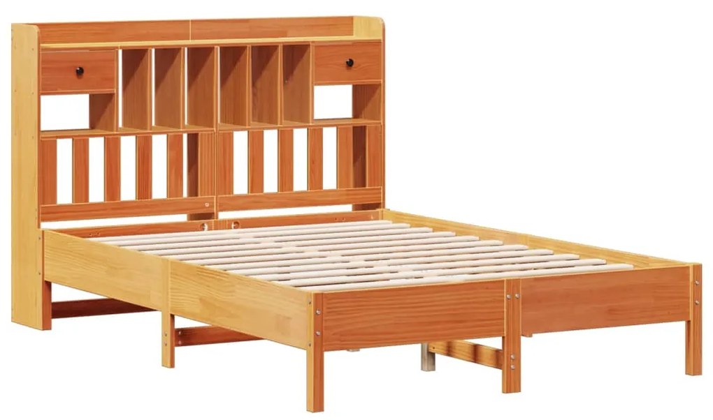 Cama com estante sem colchão 140x190 cm pinho maciço