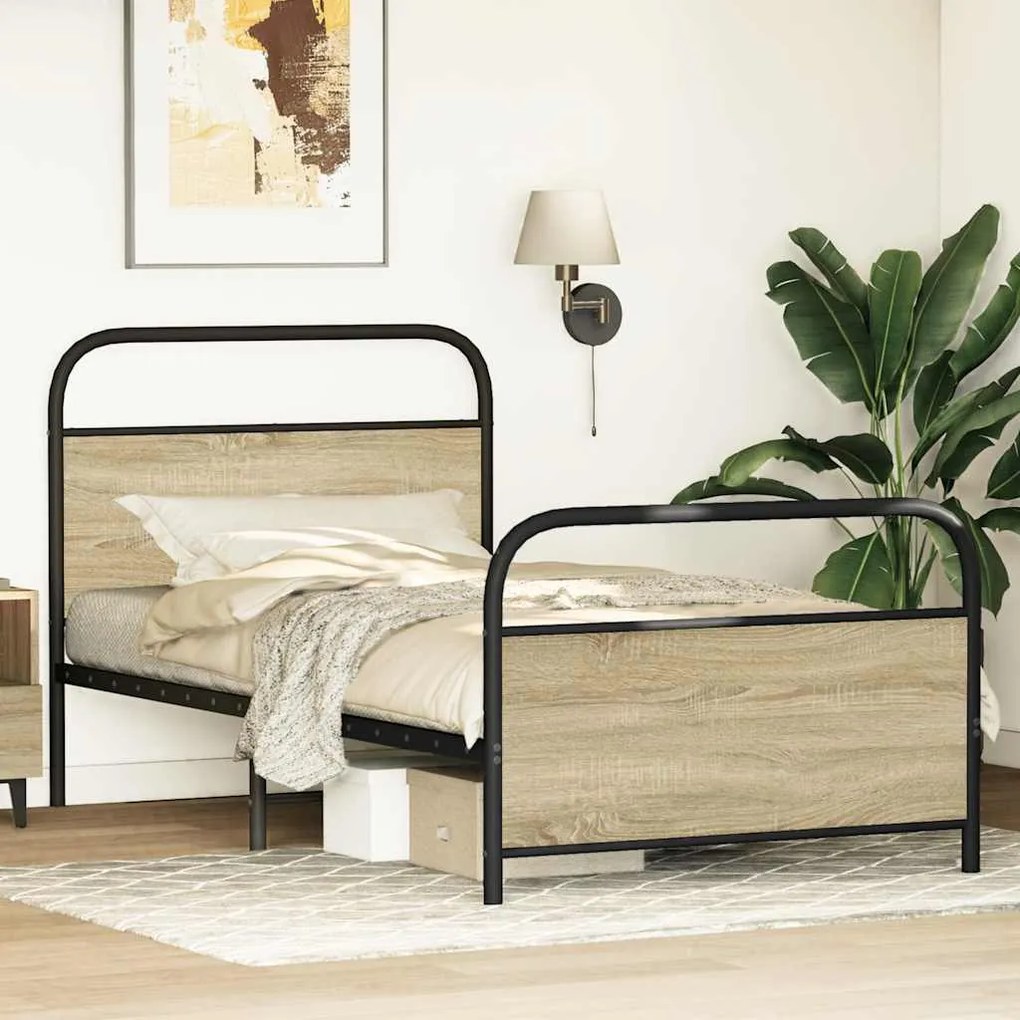 Estrutura cama s/ colchão derivados de madeira carvalho sonoma