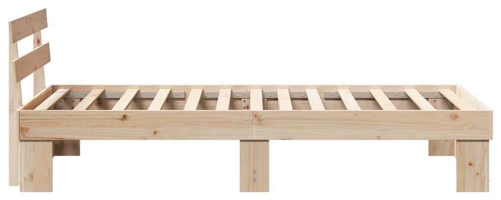 Estrado de Cama com Cabeceira 90x200 cm Madeira Maciça Pinho