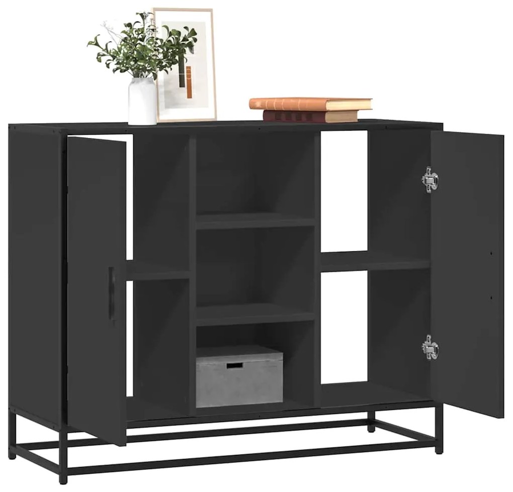 vidaXL Aparador 92x35x76 cm derivados de madeira preto