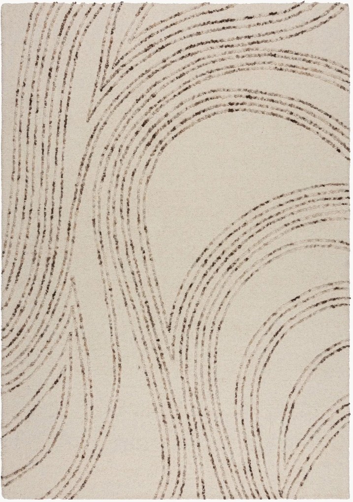 Tapete de lã tufado à mão com relevo Abstract Swirl
