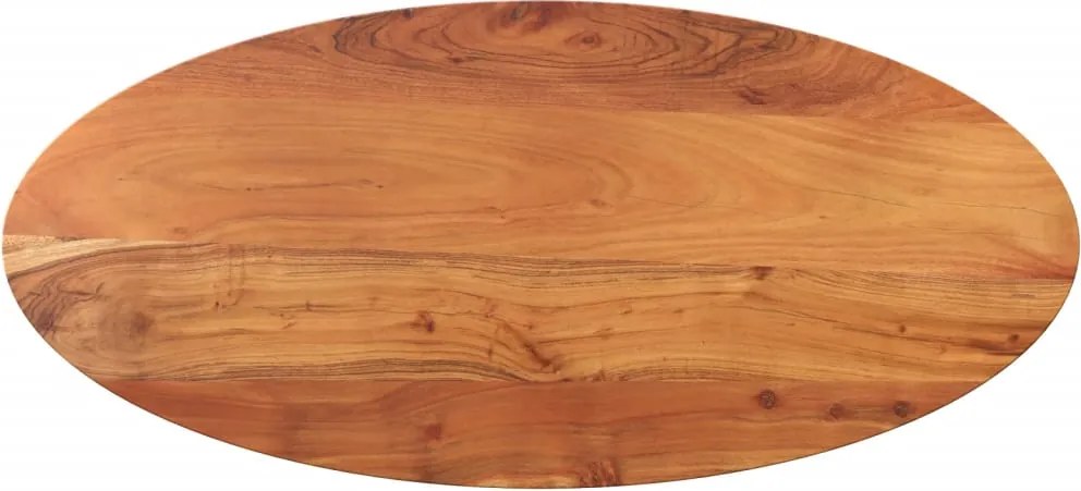 vidaXL Tampo de mesa oval 80x40x2,5 cm madeira de acácia maciça