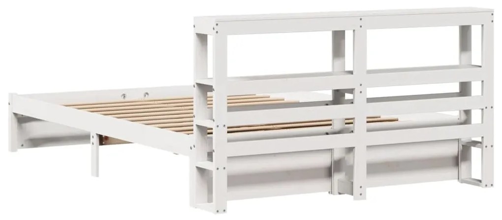 Estrutura de cama c/ cabeceira sem colchão 140x200 cm branco