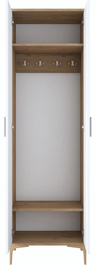 Hall Stand EA111 – Walnut White – 60x198,6x37,5 cm