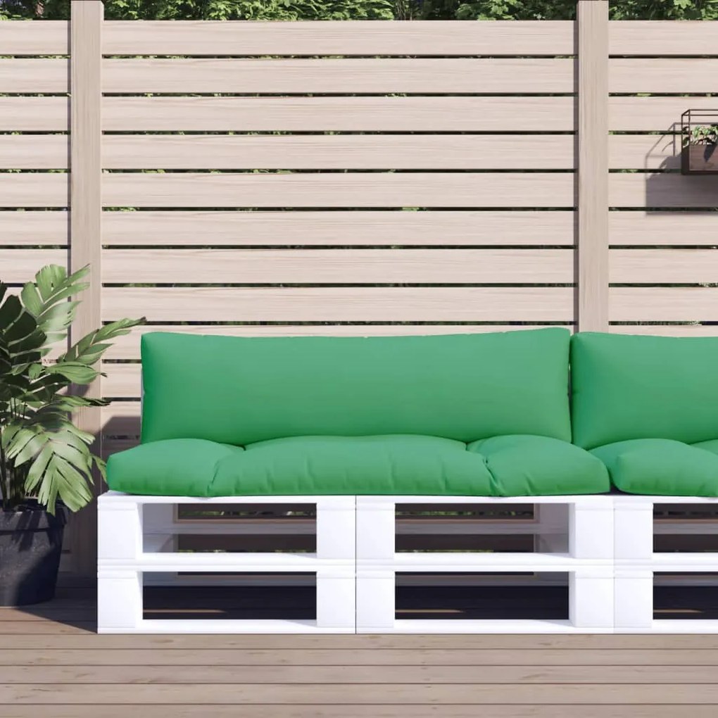 vidaXL Almofadões para móveis de paletes 2 pcs tecido verde