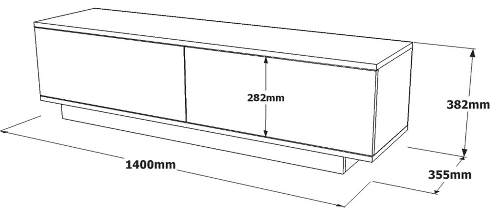 Móvel TV FN1 – Branco – 140 cm x 38,2 cm x 35,5 cm