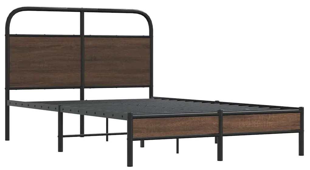 Estrutura cama s/ colchão derivados madeira carvalho castanho