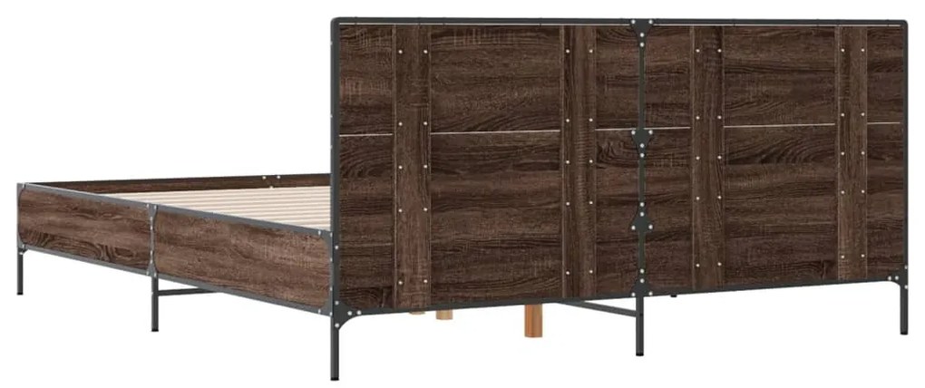 Estrutura de cama 140x200cm derivados madeira/metal