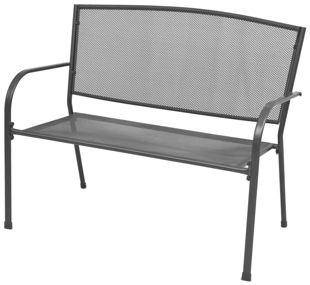 42732 vidaXL Banco de jardim 108 cm aço e malha antracite
