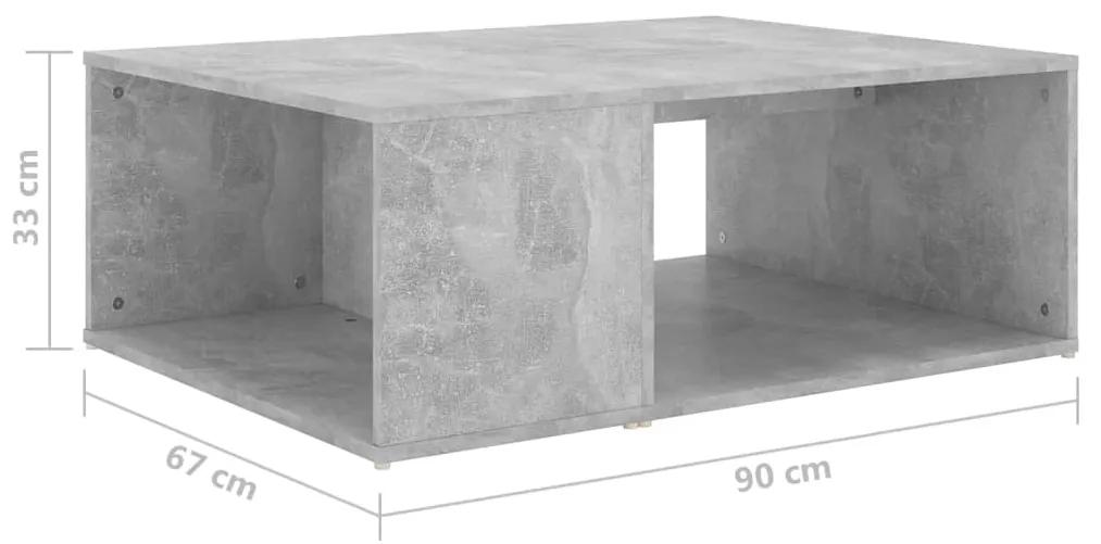 Mesa de centro 90x67x33 cm contraplacado cinzento cimento
