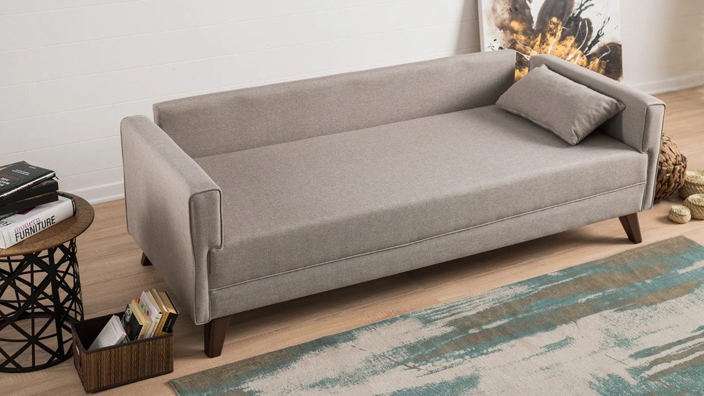 Sofá de 3 Lugares Bella – Creme – 208x85x81 cm
