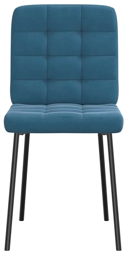 Cadeiras de jantar 4 pcs veludo azul