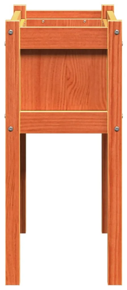 Floreira jardim c/ pernas 70x31x70cm pinho maciço castanho cera