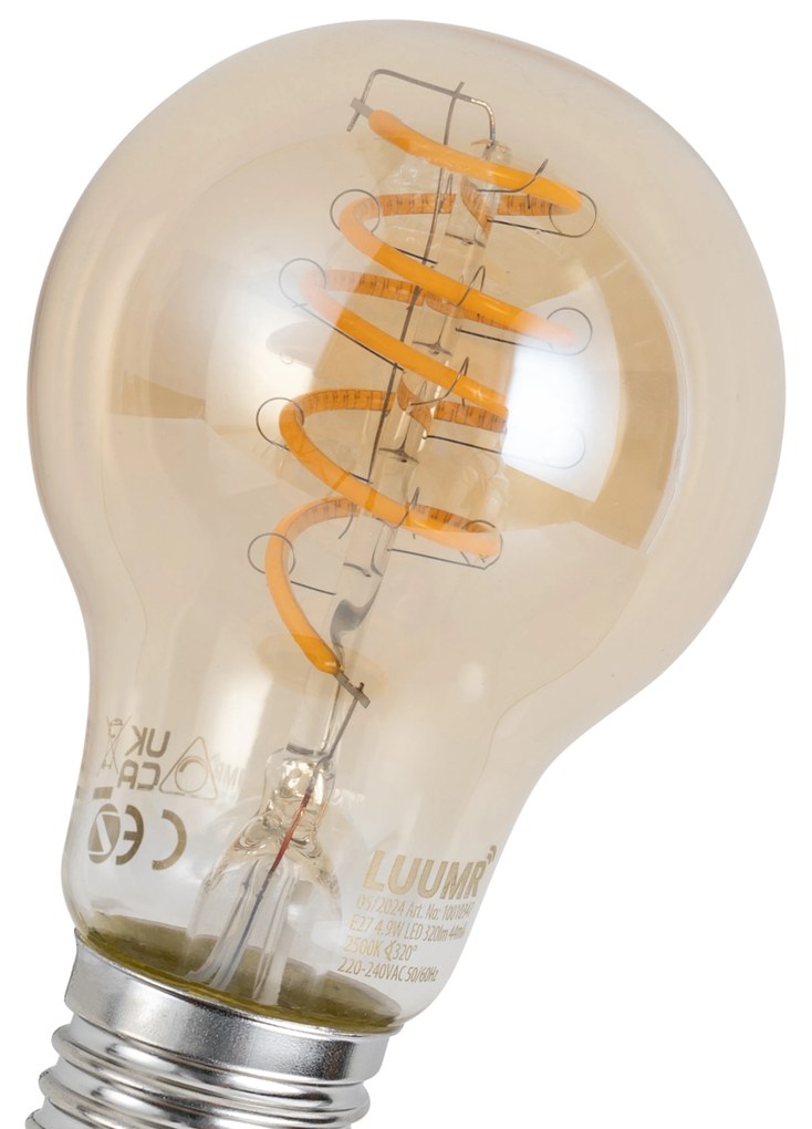 Conjunto de 5 lâmpadas LED E27 inteligentes reguláveis A60 âmbar 4,9W 320 lm 2500K Zigbee