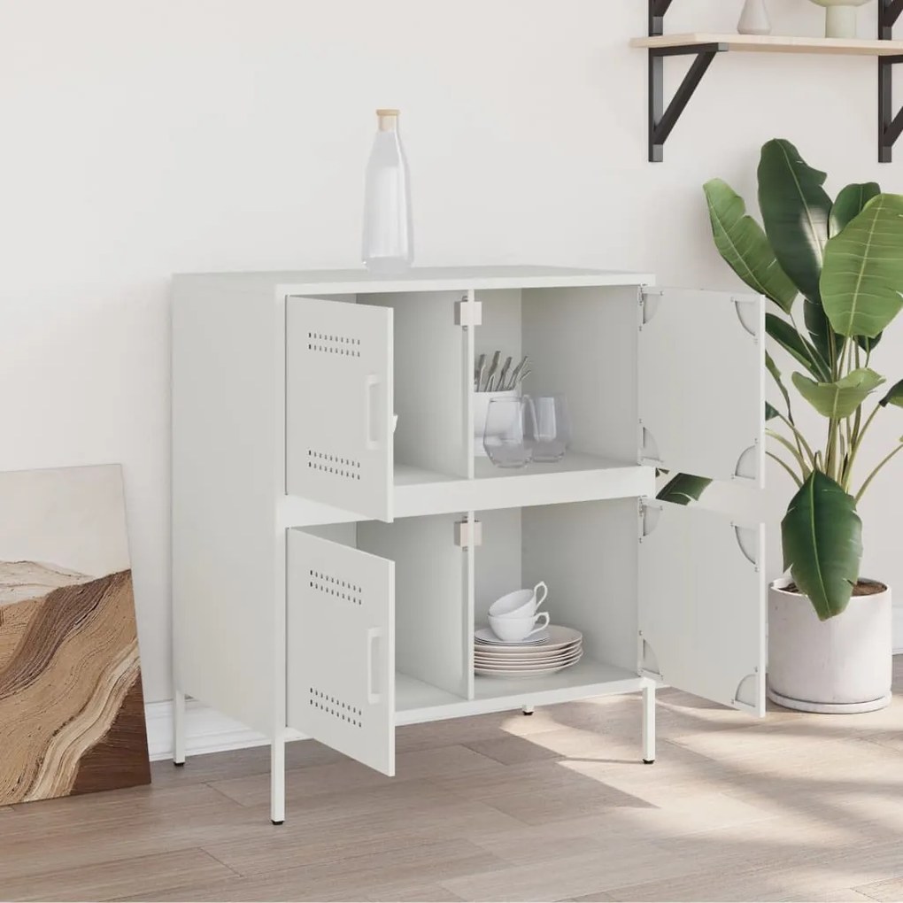 Aparador 68x39x79 cm aço branco