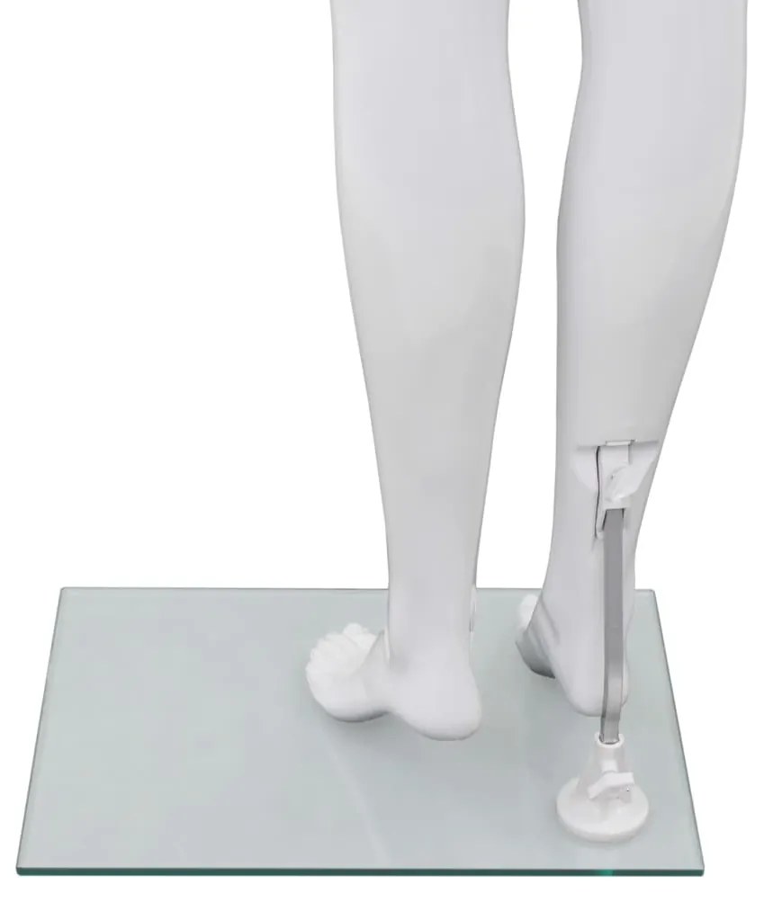 Manequim feminino completo base em vidro 175cm branco brilhante