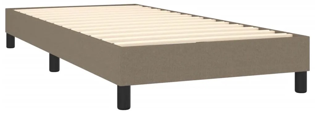 Cama box spring + colchão/LED 90x190cm tecido cinza-acastanhado