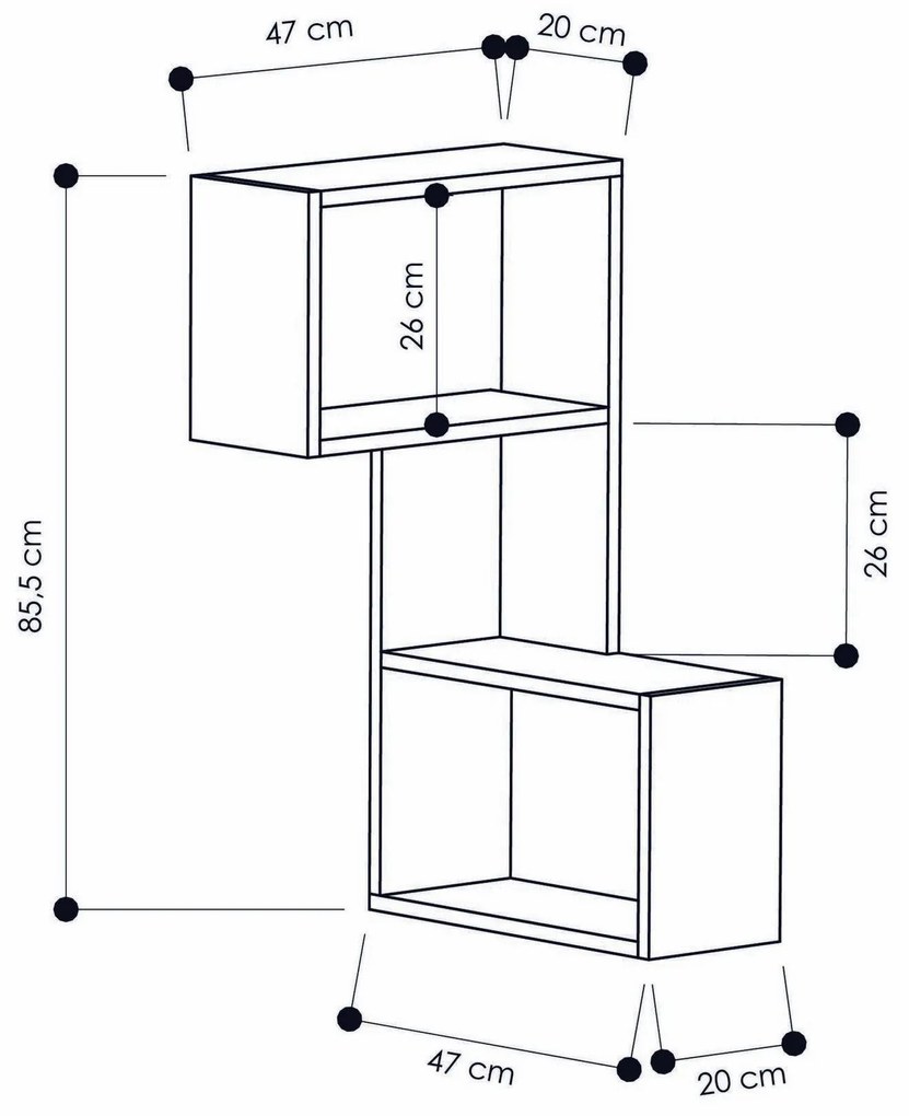 Prateleira de Parede Part – Branco – 47x85,5x20 cm