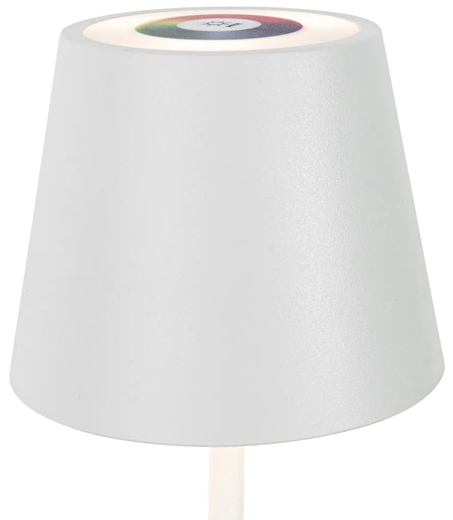 Conjunto de 2 Candeeiros de Mesa Brancos com Dimmer e RGBW Recarregável - Murdock