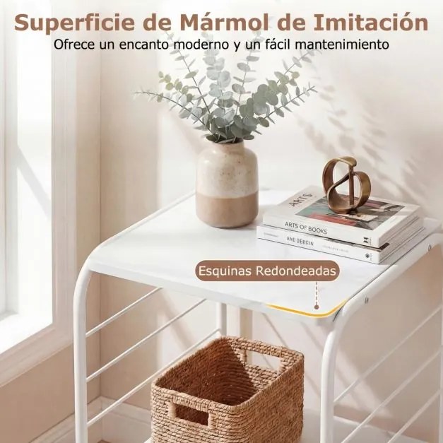 Estante giratória de 4 níveis Torre 360° com estrutura metálica 40 x 40 x 115 cm economiza espaço de canto para escritório, casa, sala, branca