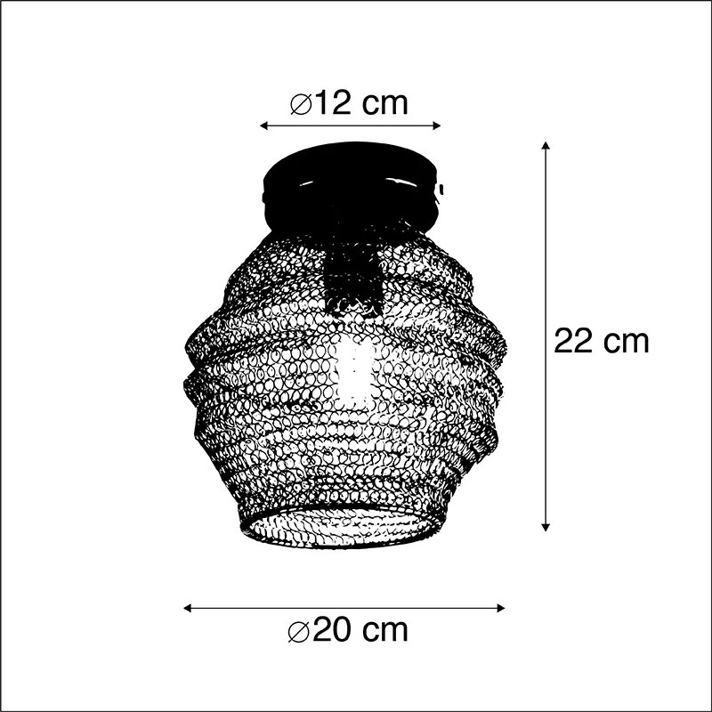 Luminária de teto oriental dourada - Nidum Bene Oriental